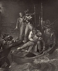 Nelson herido en Tenerife en 1787, ilustración de 
